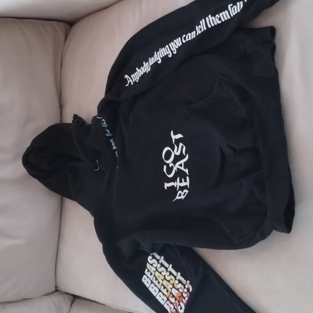 Medium but closer to small in size custom hoodie.